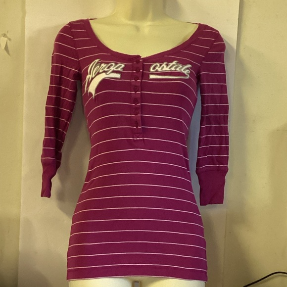 Aeropostale Purple And White Stretch Top - Picture 1 of 5